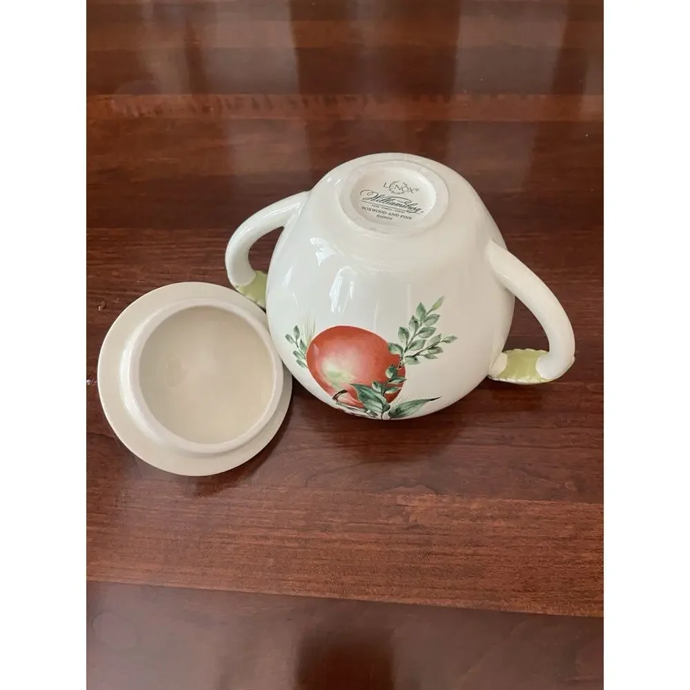 Lenox WILLIAMSBURG BOXWOOD AND PINE - Covered Sugar Bowl and Creamer w/Lid